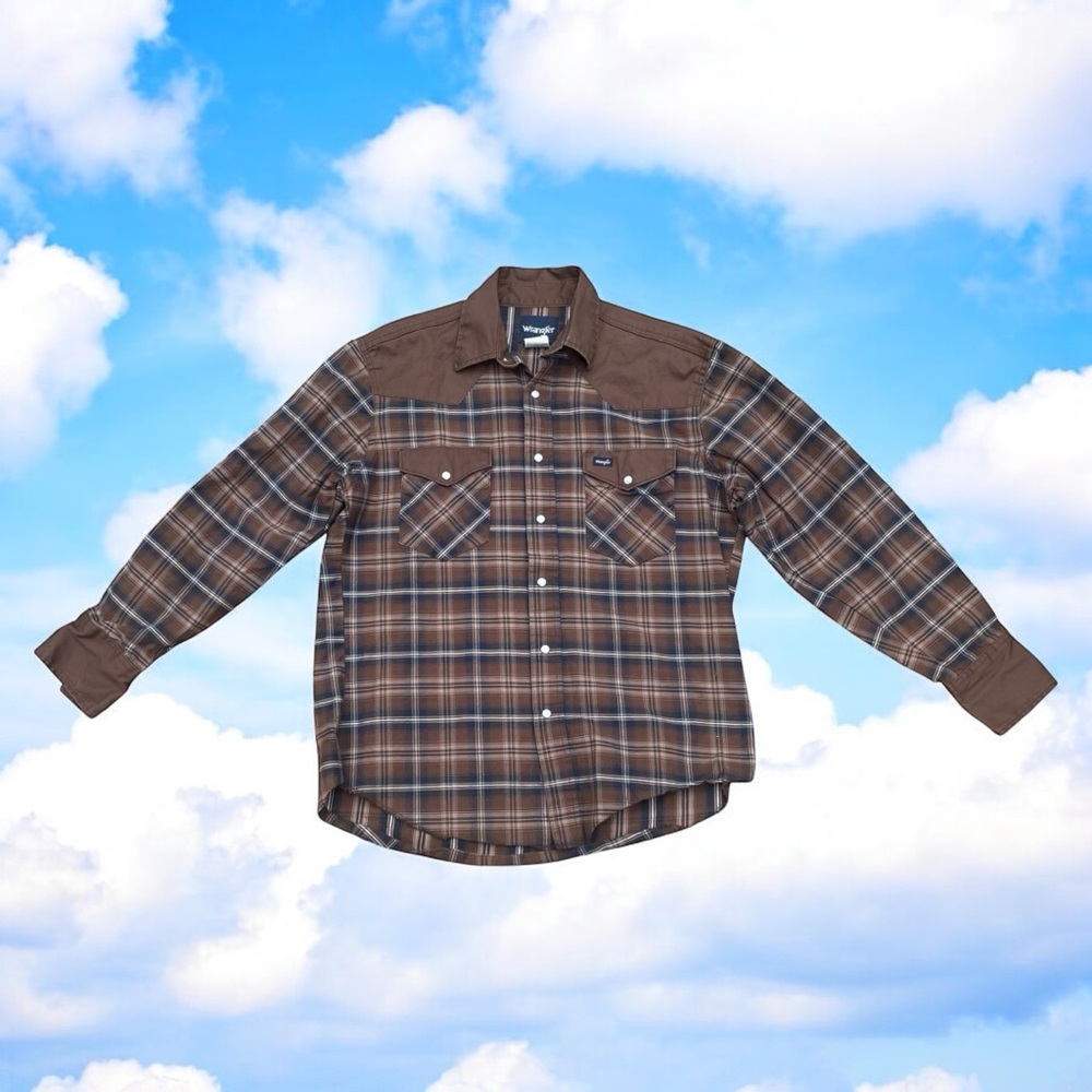 Wrangler Brown and Blue Checkered Shirt